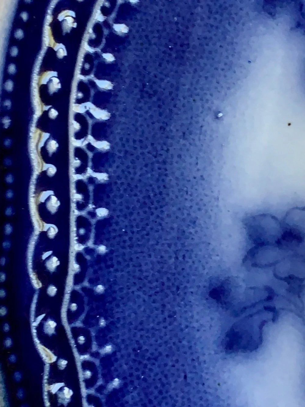 Antique Flow Blue Transferware Plate Societe Ceramique Maastricht Splendid 9”